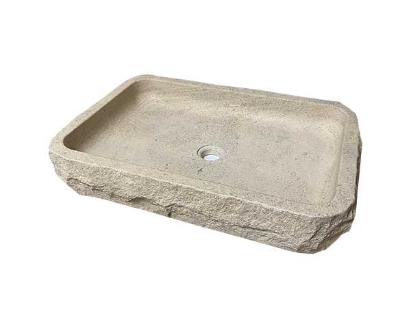 Raw basin in Burgundy limestone - Charmot Golden Honed Raw basin in Burgundy limestone - Charmot Golden Honed