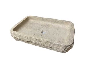 Raw basin in Burgundy limestone - Charmot Golden Honed