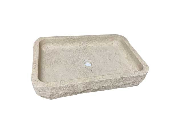 Raw stone basin without tap drilling - Charmot Golden Honed Raw stone basin without tap drilling - Charmot Golden Honed