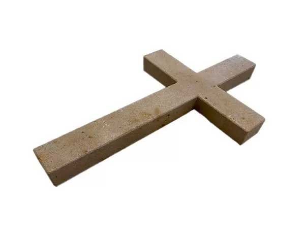 Cross in natural limestone - Lanvignes Golden Yellow Aged finish Cross in natural limestone - Lanvignes Golden Yellow Aged finish
