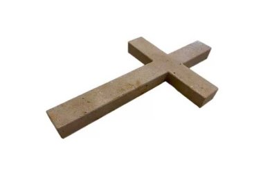 Croix en pierre naturelle - Lanvignes Doré-Jaune Vieilli Croix en pierre naturelle - Lanvignes Doré-Jaune Vieilli