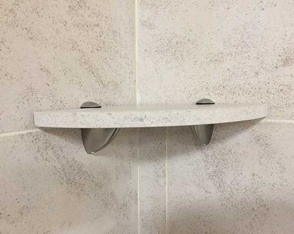 Douche - Etagère en pierre naturelle avec fixation par pince crocodile - Charmot Clair Adouci Douche - Etagère en pierre naturelle avec fixation par pince crocodile - Charmot Clair Adouci