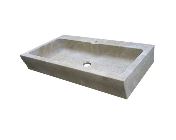 Natural limestone sink with a wavy front face - Lanvignes Golden-Yellow Aged Natural limestone sink with a wavy front face - Lanvignes Golden-Yellow Aged
