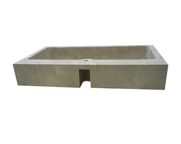 Stone sink with a notch for fixing the tap - Lanvignes Golden Yellow Aged Stone sink with a notch for fixing the tap - Lanvignes Golden Yellow Aged