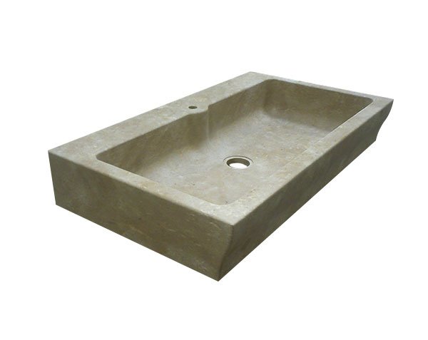 Stone sink with a curved front face - Lanvignes Golden-Yellow Aged Stone sink with a curved front face - Lanvignes Golden-Yellow Aged