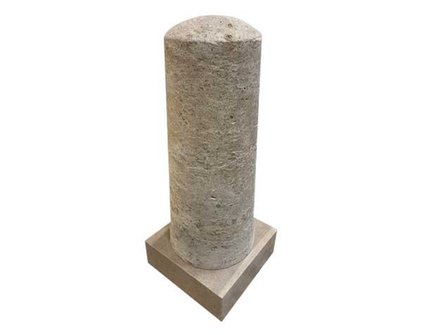 Aged natural limestone bollard in Ampilly Striped Aged Aged natural limestone bollard in Ampilly Striped Aged