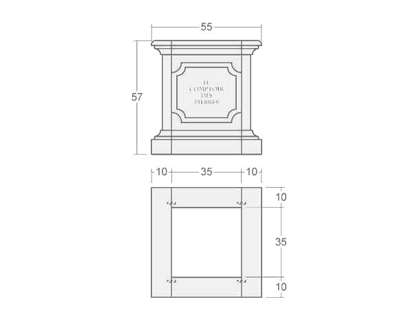 Cachpot in natural limestone from Burgundy Cachpot in natural limestone from Burgundy