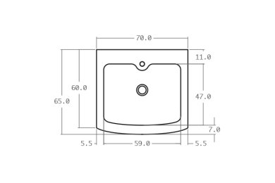 Timbre d'office pierre 1 bac - Schéma technique 70 cm Timbre d'office pierre 1 bac - Schéma technique 70 cm