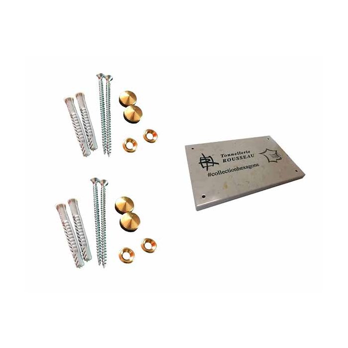 Plaque fixing kit - Diamond point caps｜Natural Burgundy Limestones
