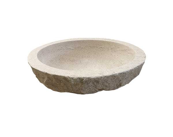 Washbasin with rough edges in natural limestone - Charmot Light Honed Washbasin with rough edges in natural limestone - Charmot Light Honed