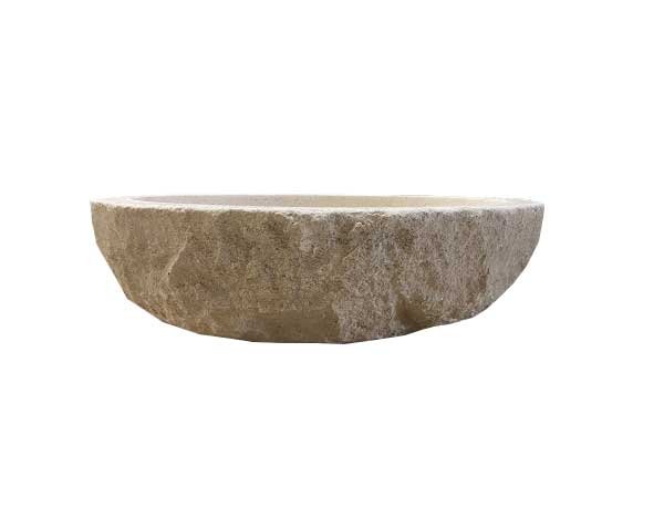 Washbasin in limestone - Split edges - Charmot Light Honed Washbasin in limestone - Split edges - Charmot Light Honed