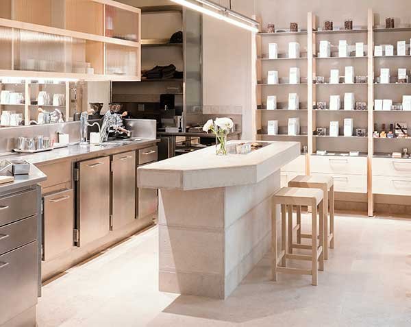 Comptoir de bar en pierre naturelle - Chocolaterie Plaq - Charmot Clair Bouchardé