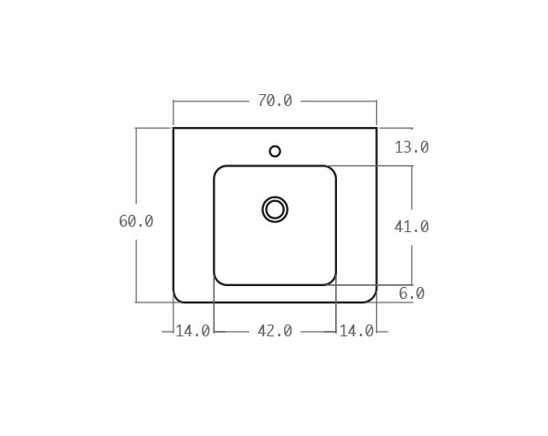 Stone old sink - Technical plan 70 cm