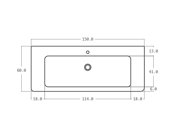 Stone old sink - Technical plan 150 cm