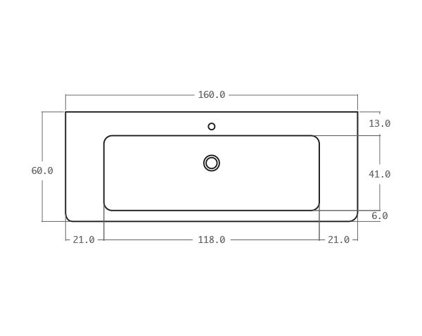 Stone old sink - Technical plan 160 cm