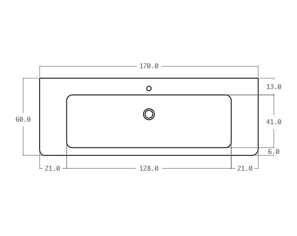 Stone old sink - Technical plan 170 cm