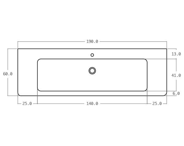Stone old sink - Technical plan 190 cm
