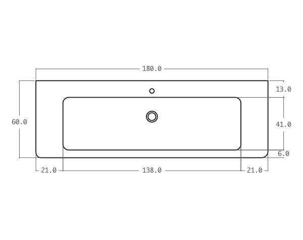 Old sink stone - Technical plan 180 cm