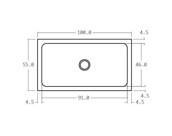 Stone sink - Technical plan 100 cm