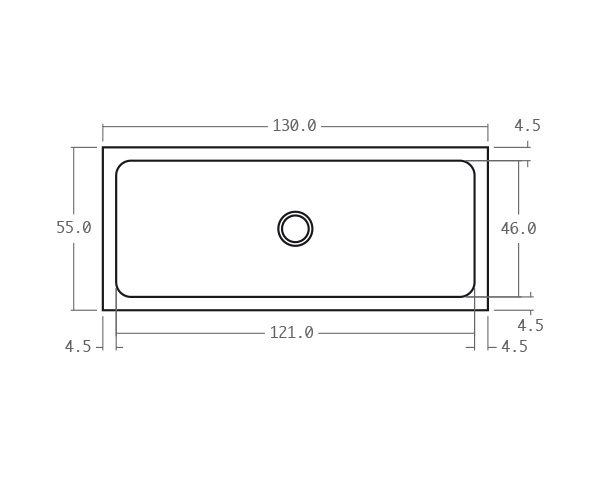 Stone sink - Technical plan 130 cm