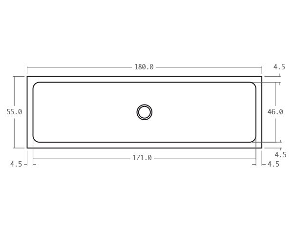 Stone sink - Technical plan 180 cm