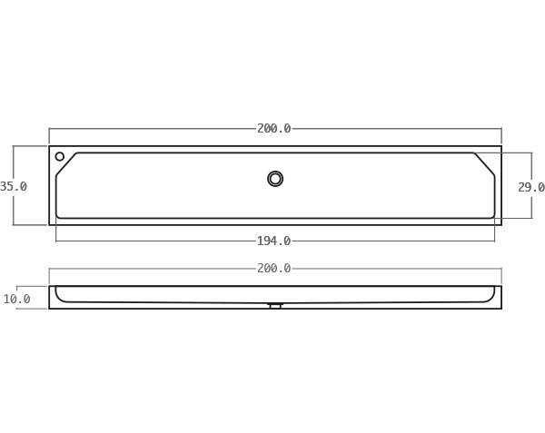 WC sink in limestone - Technical plan 200 cm