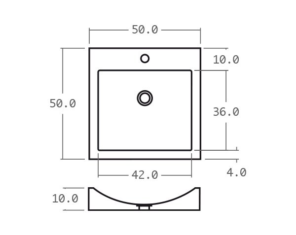 Limestone basin - Technical plan 50 cm