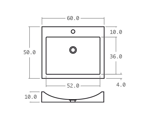 Limestone basin - Technical plan 60 cm