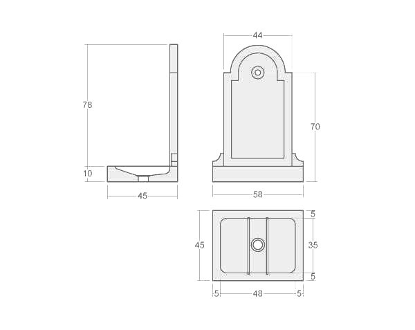 Antique stone fountain - Technical plan