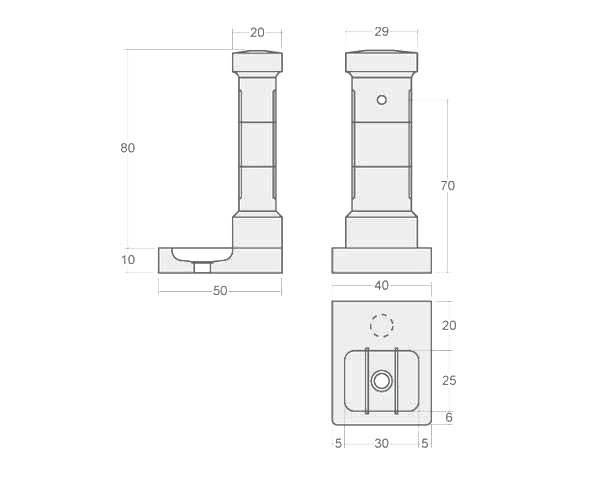 Outdoor stone fountain - Technical plan
