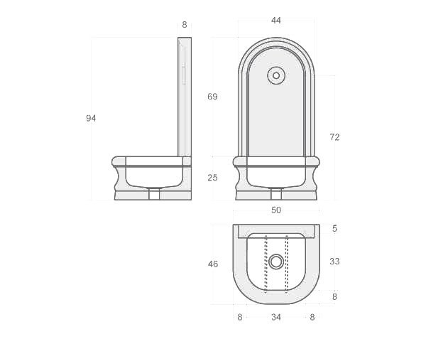 Natural stone fountain - Technical plan