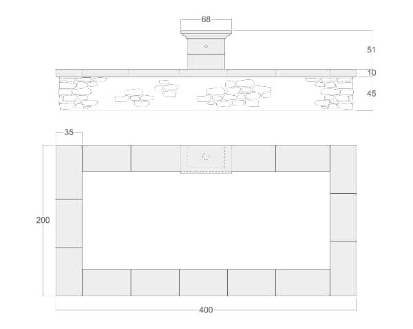 Stone basin - Technical plan