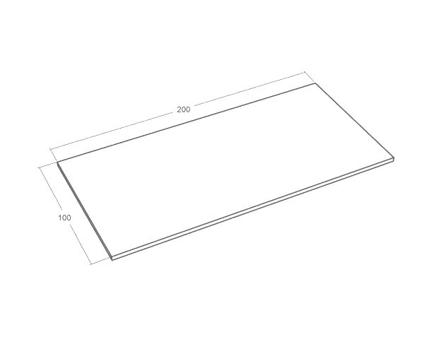 Rectangular table tops - Technical plan 100 cm