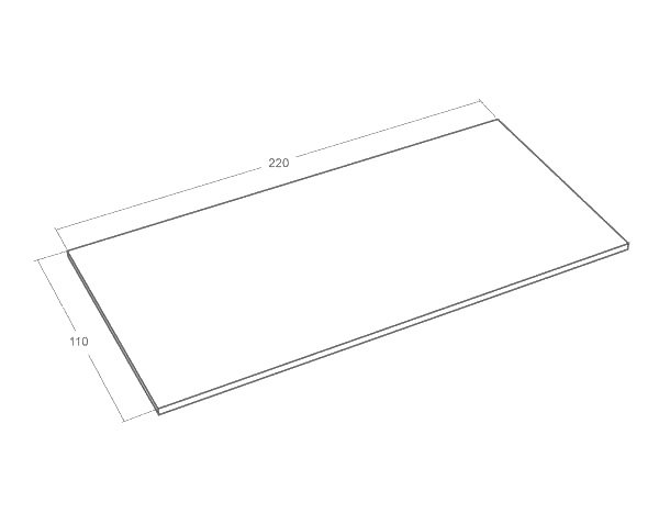 Plateau de table rectangle - Schéma technique 110 cm