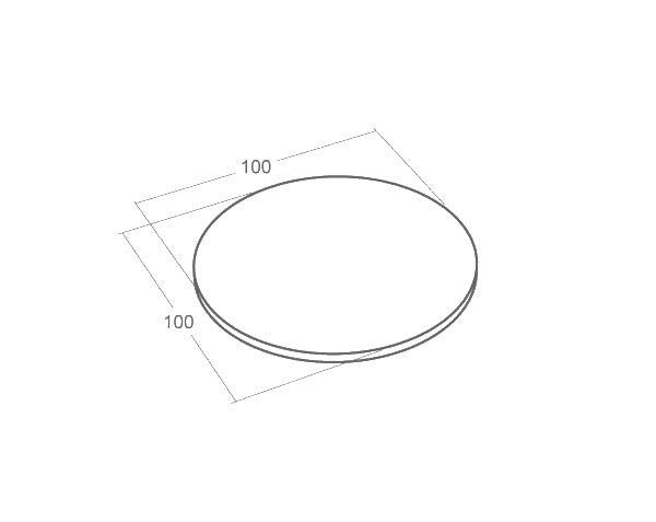 Plateau de table rond en pierre - Schéma technique Diamètre 100 cm