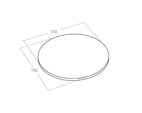 Plateau de table rond en pierre - Schéma technique Diamètre 110 cm