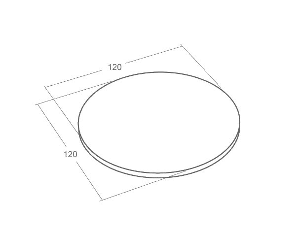 Round stone tabletop - Technical plan Diameter 120 cm