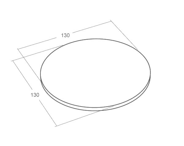 Round stone tabletop - Technical plan Diameter 130 cm