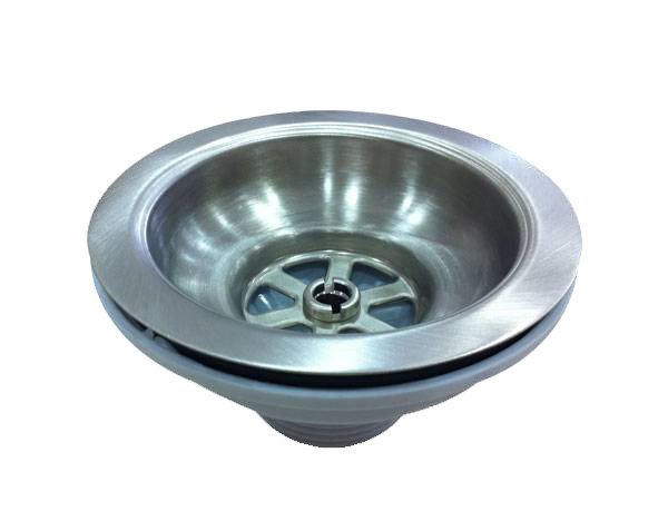 Bung with waste basket 90 mm - Satin nickel