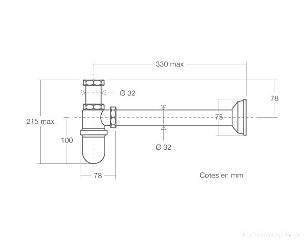 Drainer with tank Fittings - Technical plan Drainer with tank Fittings - Technical plan