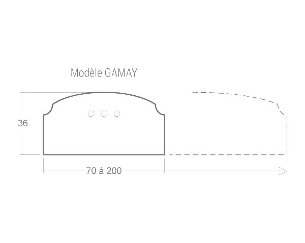 Limestone splashback - Technical plan GAMAY Model