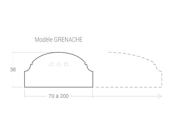 Limestone splashback - Technical plan GRENACHE Model