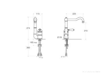 Mitigeur pour évier - Schéma technique Bastide Mitigeur pour évier - Schéma technique Bastide