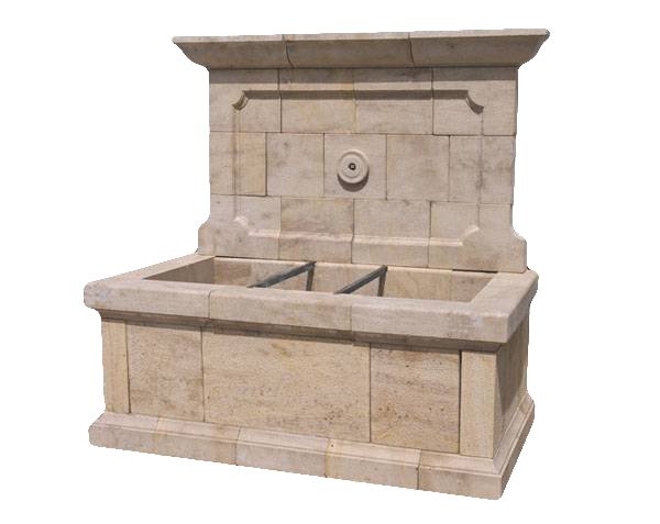 Solid Burgundy limestone fountain - Lanvignes Golden-Yellow Aged Solid Burgundy limestone fountain - Lanvignes Golden-Yellow Aged