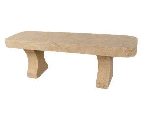 Classic parc bench in Burgundy natural limestone - Lanvignes Golden-Yellow Aged finish Classic parc bench in Burgundy natural limestone - Lanvignes Golden-Yellow Aged finish